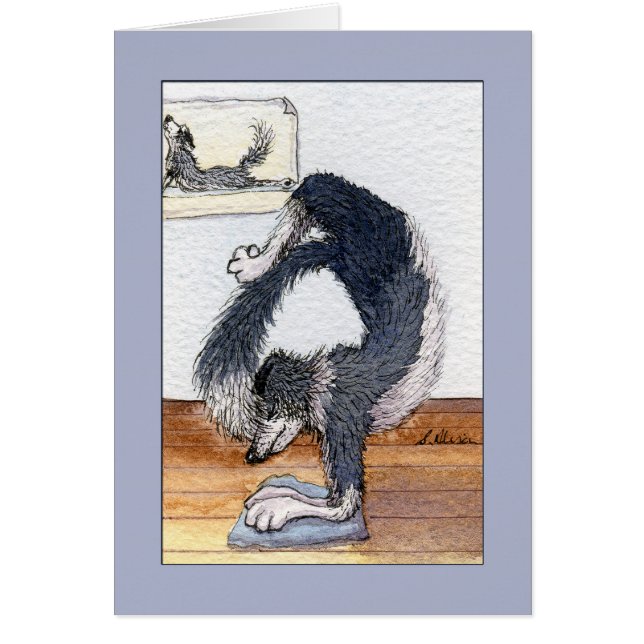 Grenzcolliehund in einer Yoga-Pose, leere Karte (Vorne)
