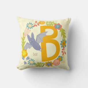 Grenze der Wildblumen Gelber Alphabet Buchstabe B Kissen