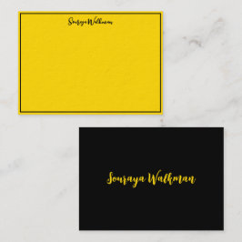 Grenze, Name und Blank Schwarz und Gold Chic Minim Mitteilungskarte