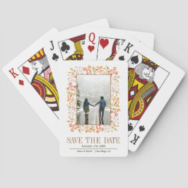 Grenze von Blätter und Beeren Save the Date braun Spielkarten