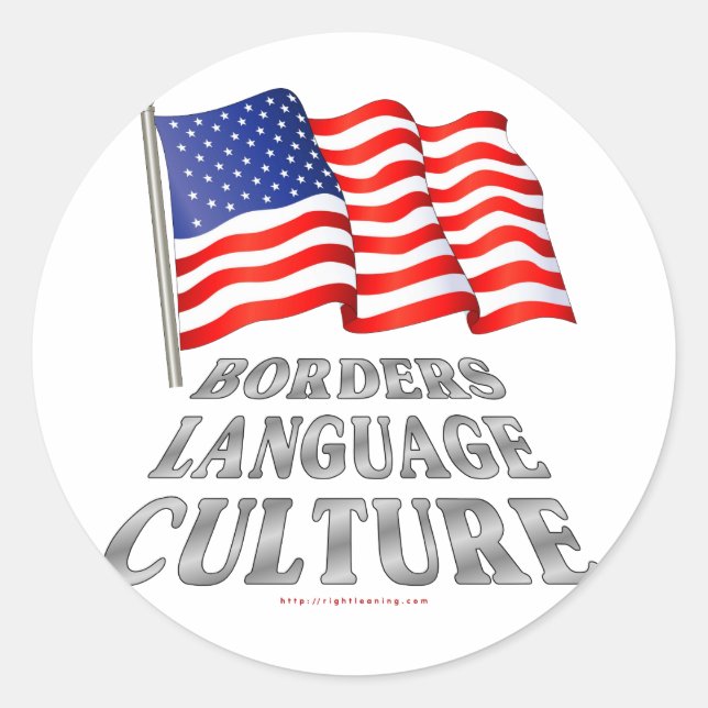Grenzen, Sprache, Kultur Runder Aufkleber (Vorderseite)