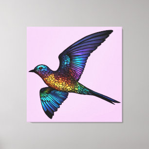 Grenzenloser Wanderer : mehrfarbiger Swift Bird Leinwanddruck