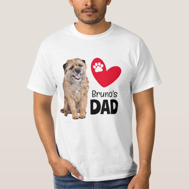 Grenzer Terrier Personalisierter Vater T - Shirt (Vorderseite)