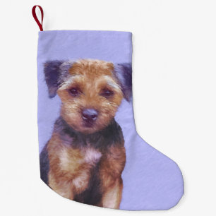 Grenzerdige Malerei - Niedliche Original Hunde Kun Kleiner Weihnachtsstrumpf