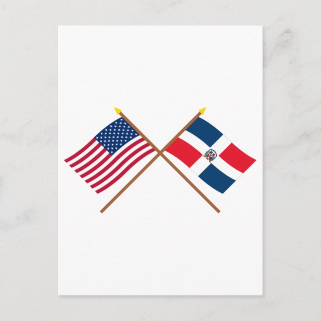 Grenzflaggen der USA und der Dominikanischen Repub Postkarte (Vorderseite)
