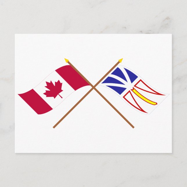 Grenzflaggen in Kanada und Neufundland Postkarte (Vorderseite)