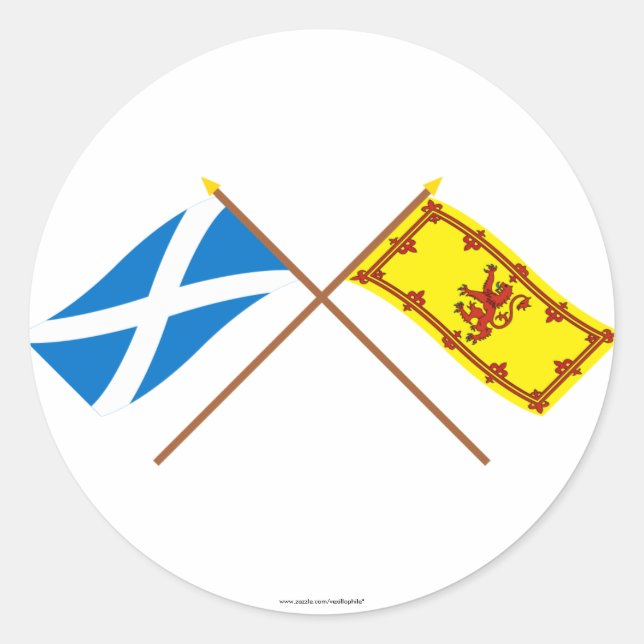 Grenzflaggen in Schottland Runder Aufkleber (Vorderseite)