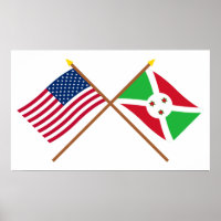 Grenzflaggen zwischen den USA und Burundi
