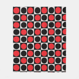 Grenzförmige rote Polka-Punkte mit gekreuzter Geom Fleecedecke