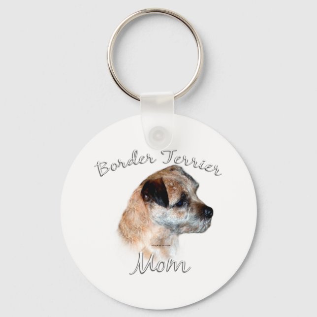 Grenzgebiet Terrier Mama 2 Schlüsselanhänger (Vorderseite)