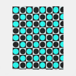 Grenzgezogene geometrische blaue Polka-Punkte Fleecedecke