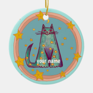 Grenzkatze Keramik Ornament