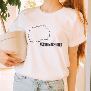 Grenzlinie für die Kontur Nordmakedonien T-Shirt
