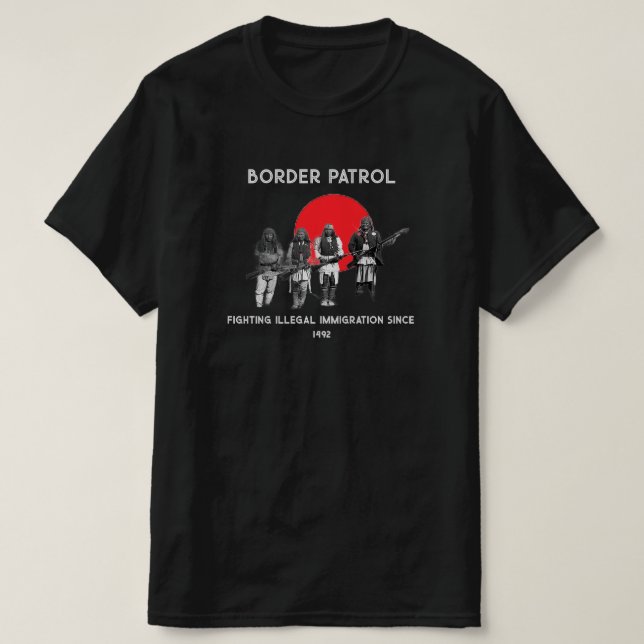 Grenzpatrol Men's Native American T - Shirt (Design vorne)