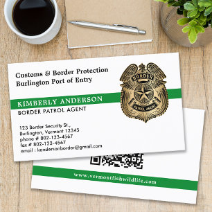 Grenzschutzbeamte Militärpolizei Game Warden QR-Co Visitenkarte