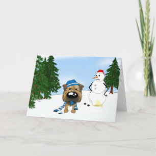 GrenzTerrier Winterlandschaft Feiertagskarte
