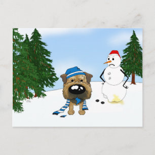 GrenzTerrier Winterlandschaft Postkarte
