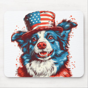 Grenzübergang mit amerikanischer Flagge Mousepad