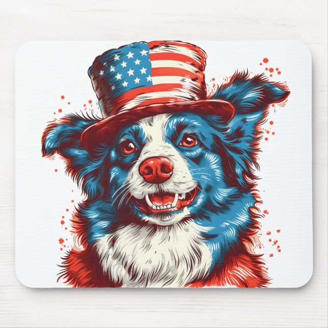 Grenzübergang mit amerikanischer Flagge Mousepad (Vorne)