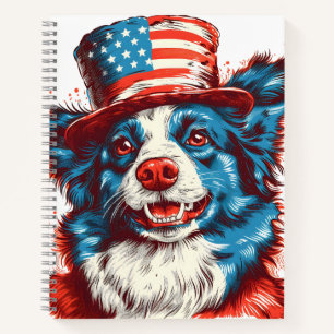 Grenzübergang mit amerikanischer Flagge Notizbuch