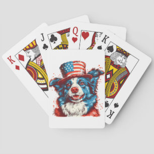 Grenzübergang mit amerikanischer Flagge Spielkarten