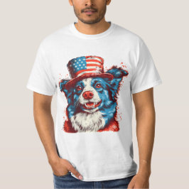 Grenzübergang mit amerikanischer Flagge T-Shirt