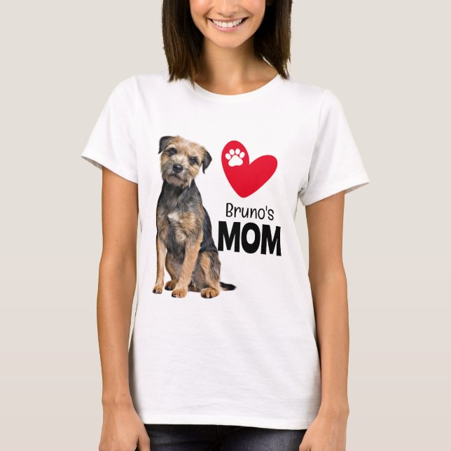 Grenzüberschreitende Terrier Personalisierte Mama T-Shirt (Vorderseite)