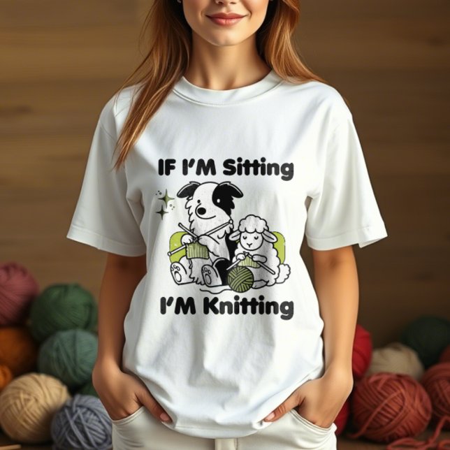 Grenzwurzhund mit Schaf-Strickgarnliebhaber Tri-Blend Shirt (Von Creator hochgeladen)