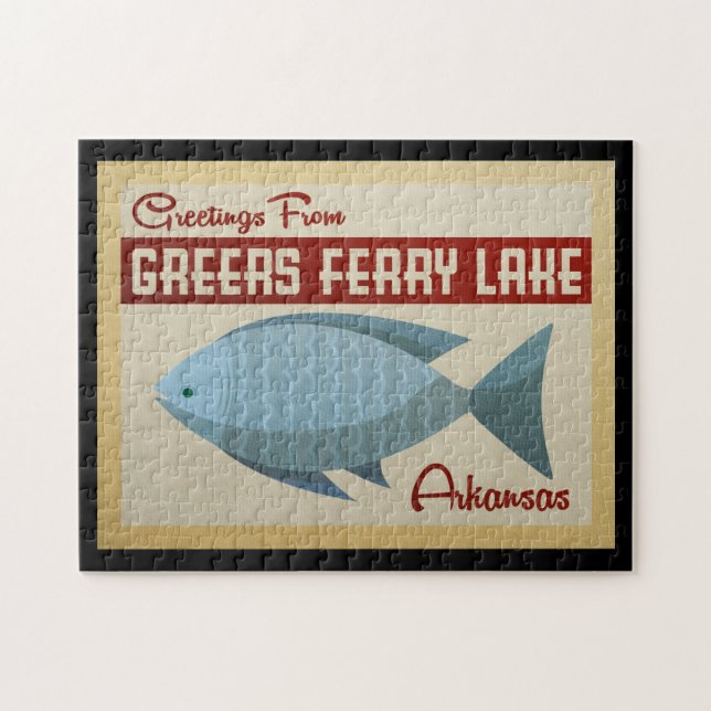Grery Ferry Lake Fish Vintage Travel (Horizontal)