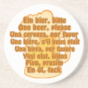 Grès BIÈRE en langues dessous de verre personnalisé