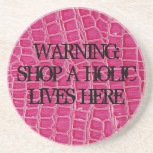 Grès Crocodile rose Croc Peau Dessous de verre en cuir