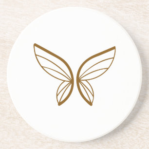 Grès Dessous de verre Abstraits en silhouette papillon