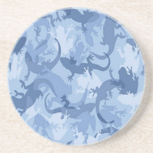 Grès Dessous de verre de camouflage en Reptile Bleu
