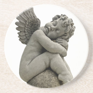 Grès Dessous de verre de sommeil de sculpture en ange