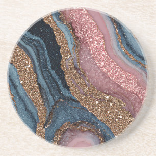 Grès Dessous de verre en agate pailleté bohème