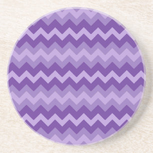 Grès Dessous de verre en grès, Violets Chevrons en bleu