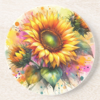 Grès Dessous de verre en pierre - Beaux tournesols, Art