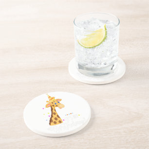 Grès Dessous de verre en pierre de Giraffe Anniversaire