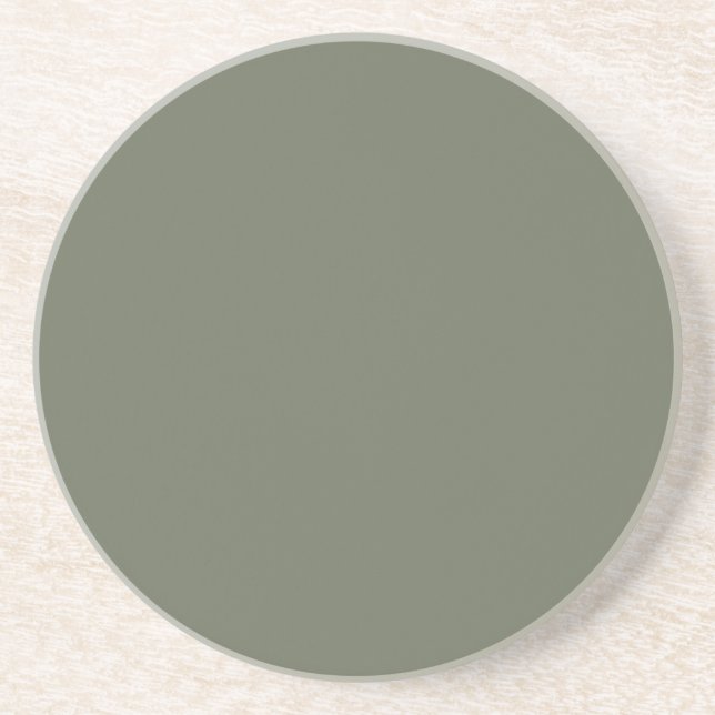 Grès Dessous de verre en pierre de sable vert mousse mi (Devant)