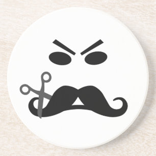 Grès Dessous de verre personnalisé de Moustache en colè