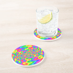 Grès Dessous de verre Psychédélique pour boissons en gr