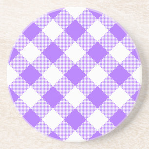 Grès en vichy série : Dessous de verre violet 1 de plus