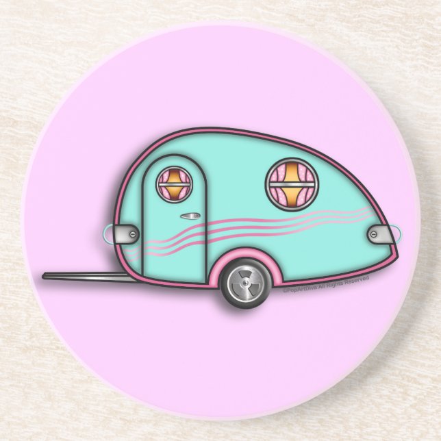 Grès Remorque à goudron de lacets Dessous de verre en g (Devant)