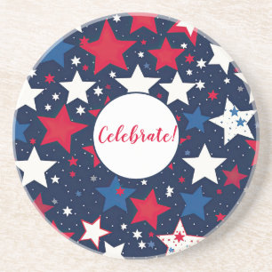 Grès Starry Splendor rouge, blanc, Dessous de verre en 