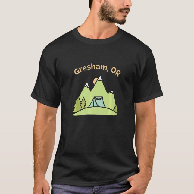 Gresham oder Mountain Wandern Camping & Out T-Shirt (Vorderseite)