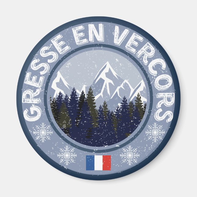 Gresse in Vercors Skistation Magnet (Vorne)