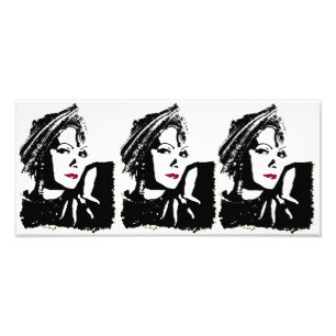 Greta in Schwarz und Weiß Fotodruck