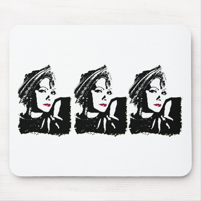 Greta in Schwarz und Weiß Mousepad (Vorne)