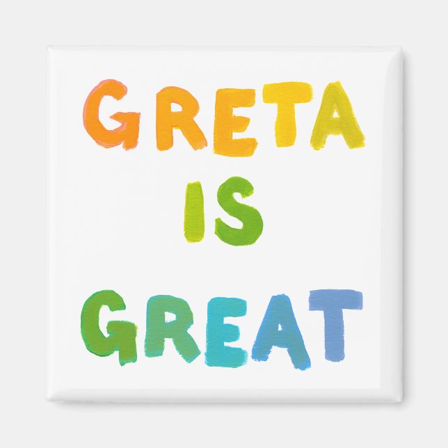 Greta ist großartig bunte Namensgeschenke glücklic Magnet (Vorne)