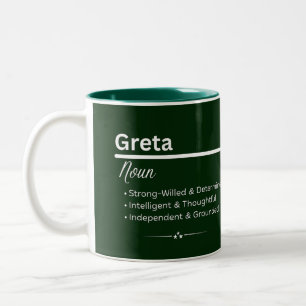 Greta Personalisierter Namens-Kaffeebecher Zweifarbige Tasse